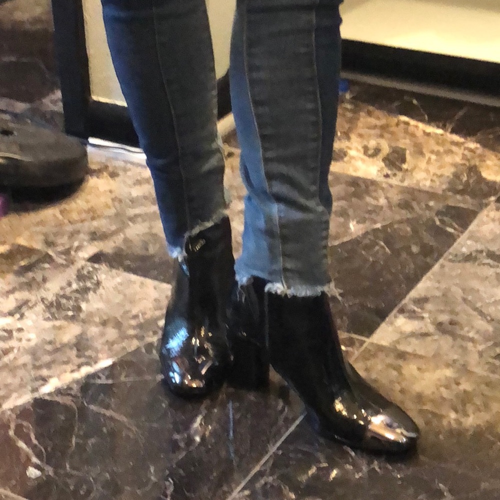 Zara black& Silver Booties/Boots